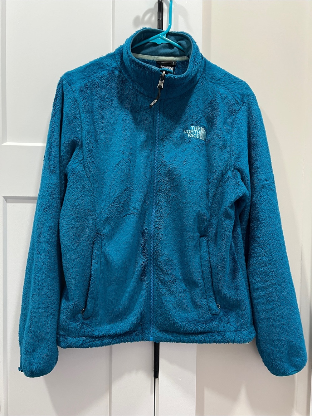 Medium Women’s The North Face Teal Blue Plush Fleece Jacket Coat